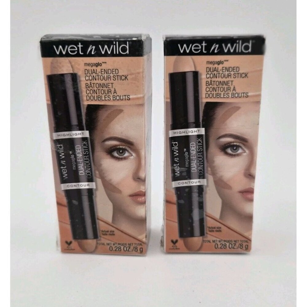 2 Wet n Wild MegaGlo Dual Ended Contour Stick #752A‎ Medium Tan NEW Lot of 2